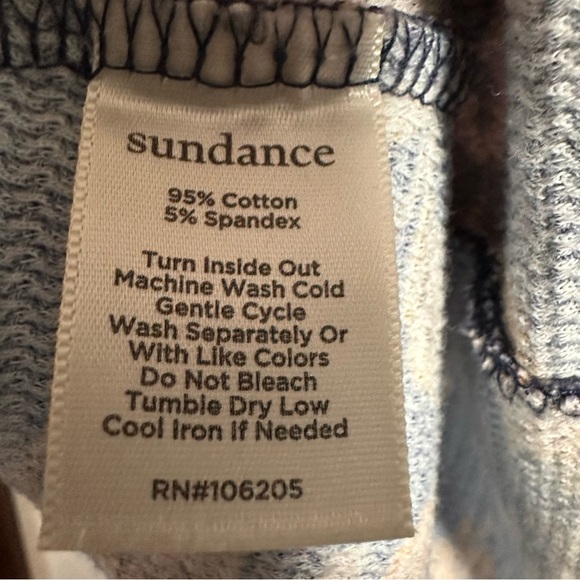 Sundance Navy Floral Long Sleeve Thermal Waffle Top - Picture 8 of 8